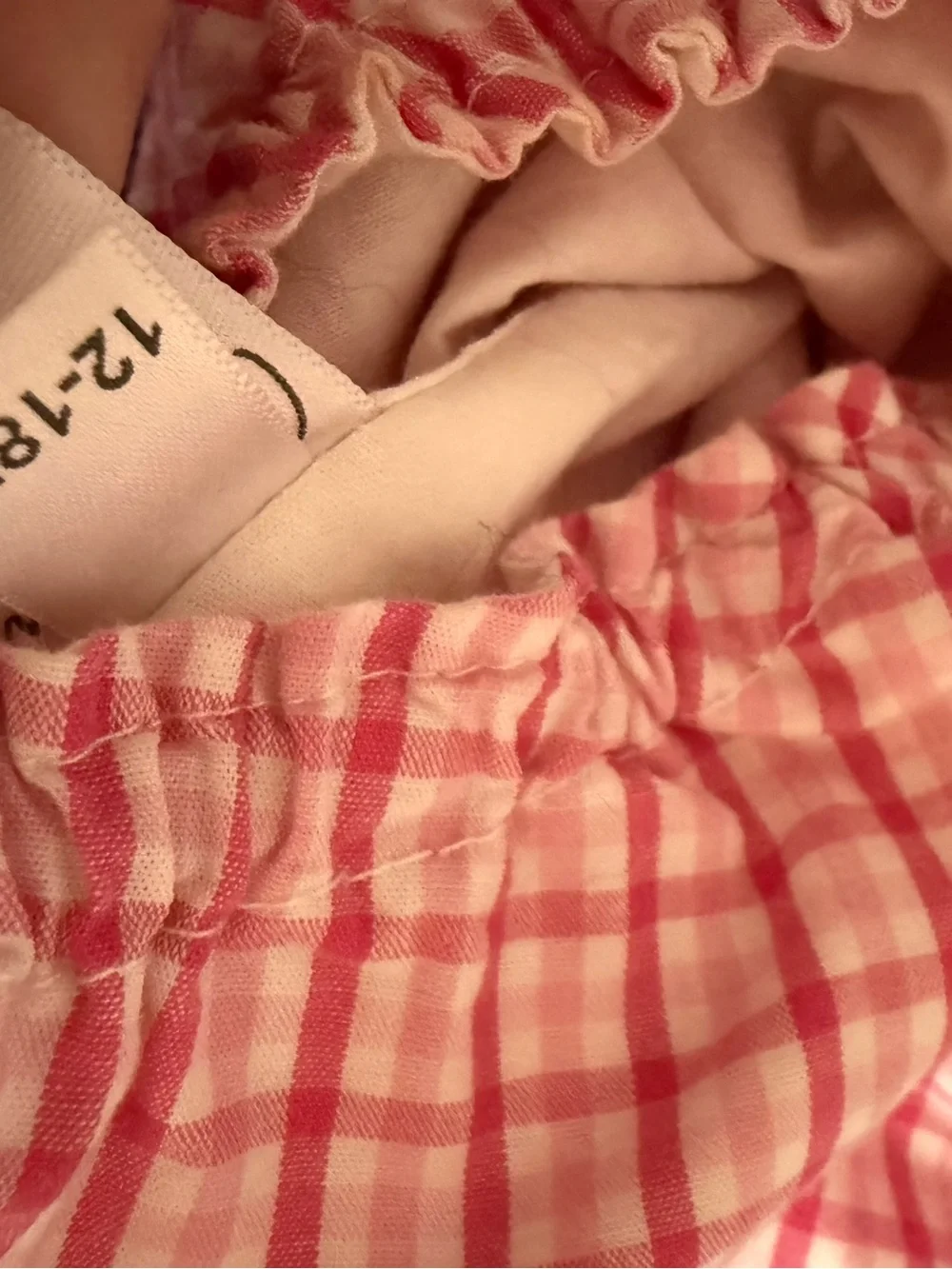 New Creations Pink Plaid Bubble Romper